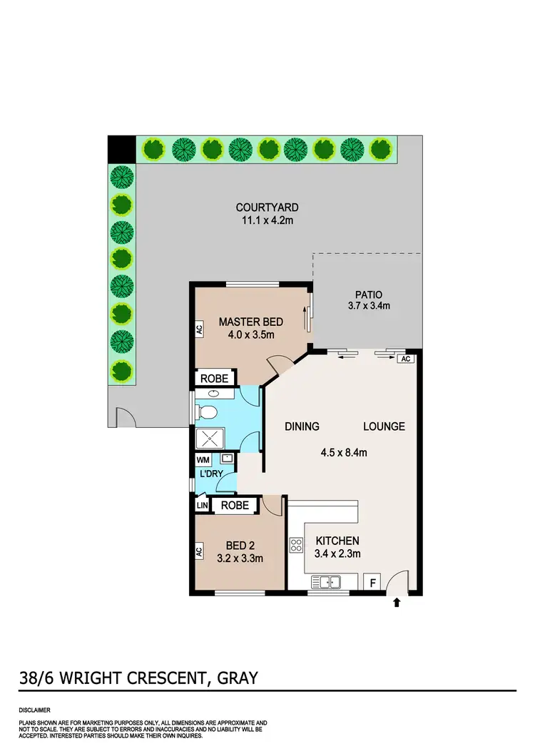 Floorplan of Homely unit listing, 38/6 Wright Crescent, Gray NT 830