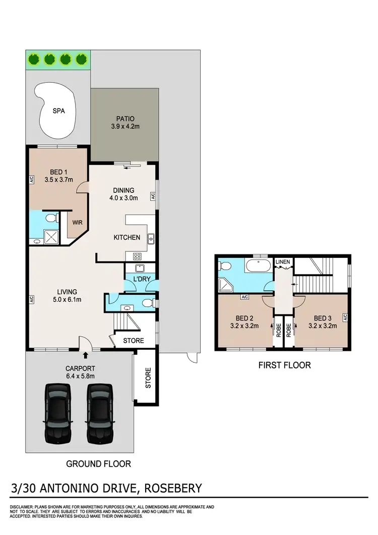 Floorplan of Homely townhouse listing, 3/30 Antonino Drive, Rosebery NT 832