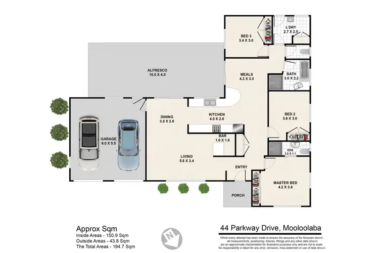 Floorplan of Homely house listing, 44 Parkway Drive, Mooloolaba QLD 4557