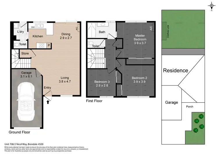 Floorplan of Homely townhouse listing, Unit 708/The Grange, 2 Nicol Way, Brendale QLD 4500