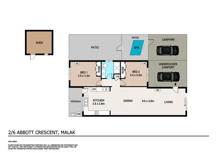 Floorplan of Homely unit listing, 2/6 Abbott Crescent, Malak NT 812