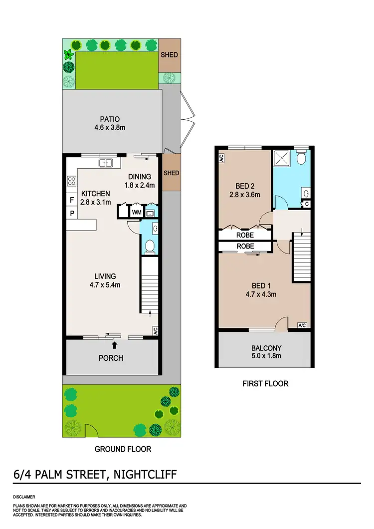 Floorplan of Homely townhouse listing, 6/4 Palm Street, Nightcliff NT 810