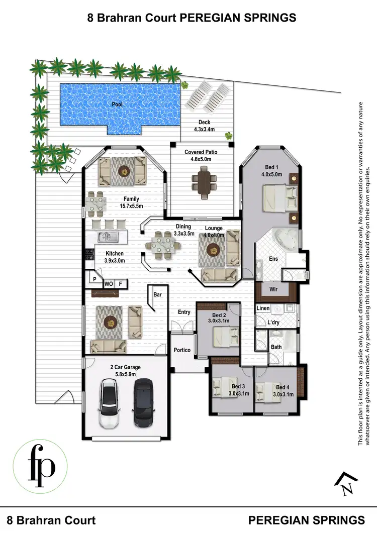 Floorplan of Homely house listing, 8 Bahran Court, Peregian Springs QLD 4573
