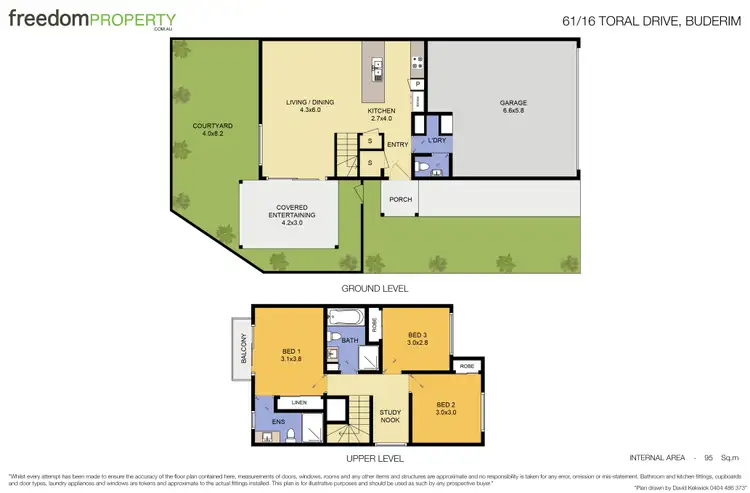 Floorplan of Homely townhouse listing, 61/16 Toral Drive, Buderim QLD 4556