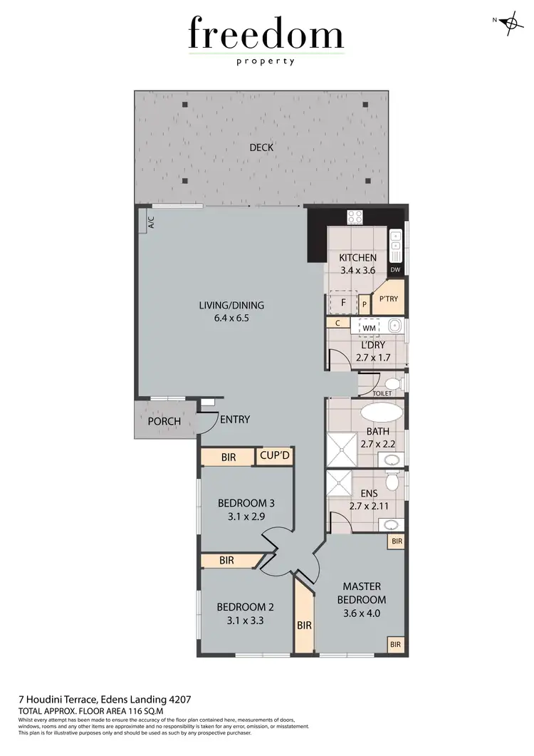 Floorplan of Homely house listing, 7 Houdini Terrace, Edens Landing QLD 4207