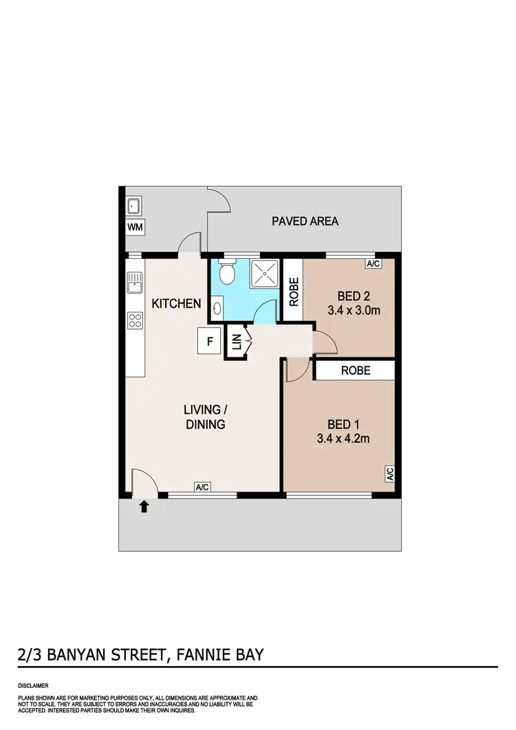 Floorplan of Homely unit listing, 2/3 Banyan Street, Fannie Bay NT 820