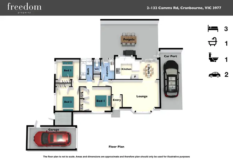 Floorplan of Homely unit listing, 2/132 Camms Road, Cranbourne VIC 3977