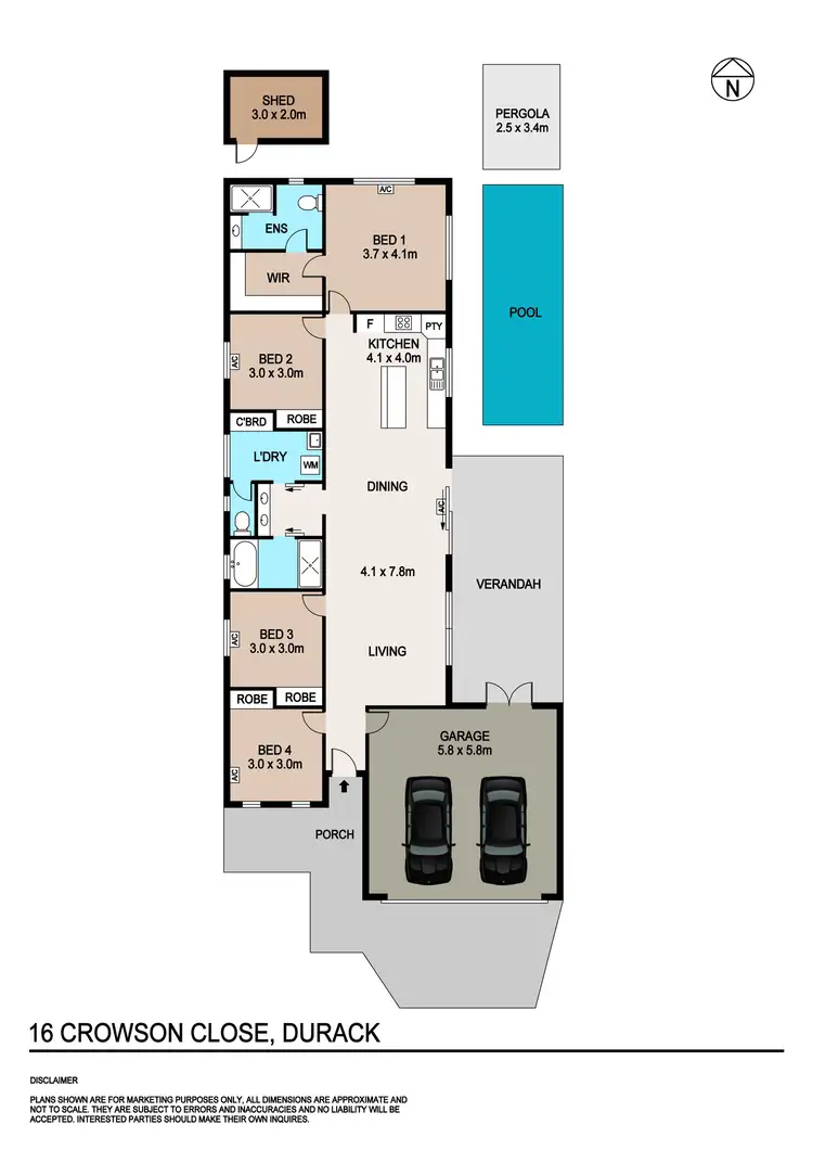 Floorplan of Homely house listing, 16 Crowson Close, Durack NT 830