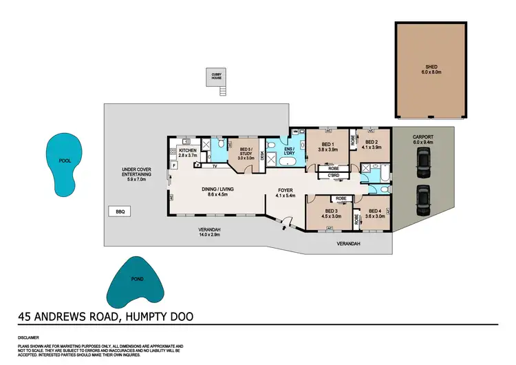 Floorplan of Homely house listing, 45 Andrews Road, Humpty Doo NT 836