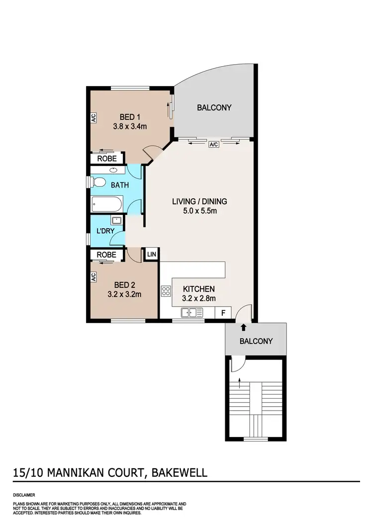 Floorplan of Homely unit listing, 15/10 Mannikan Court, Bakewell NT 832