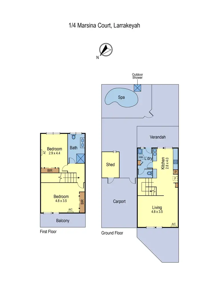 Floorplan of Homely townhouse listing, 1/4 Marsina Court, Larrakeyah NT 820
