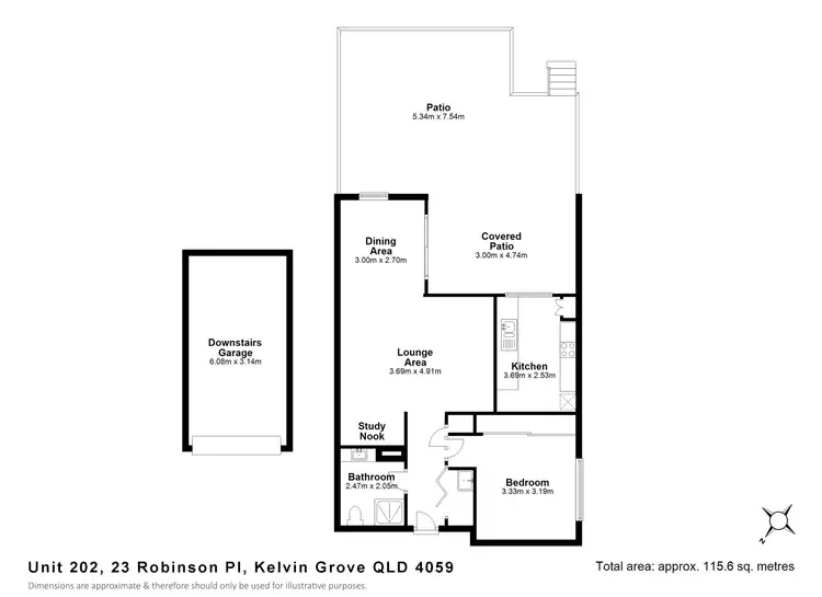 Floorplan of Homely apartment listing, 202/23 Robinson Place, Kelvin Grove QLD 4059