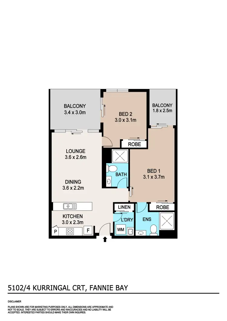 Floorplan of Homely unit listing, 5102/4 Kurringal Court, Fannie Bay NT 820