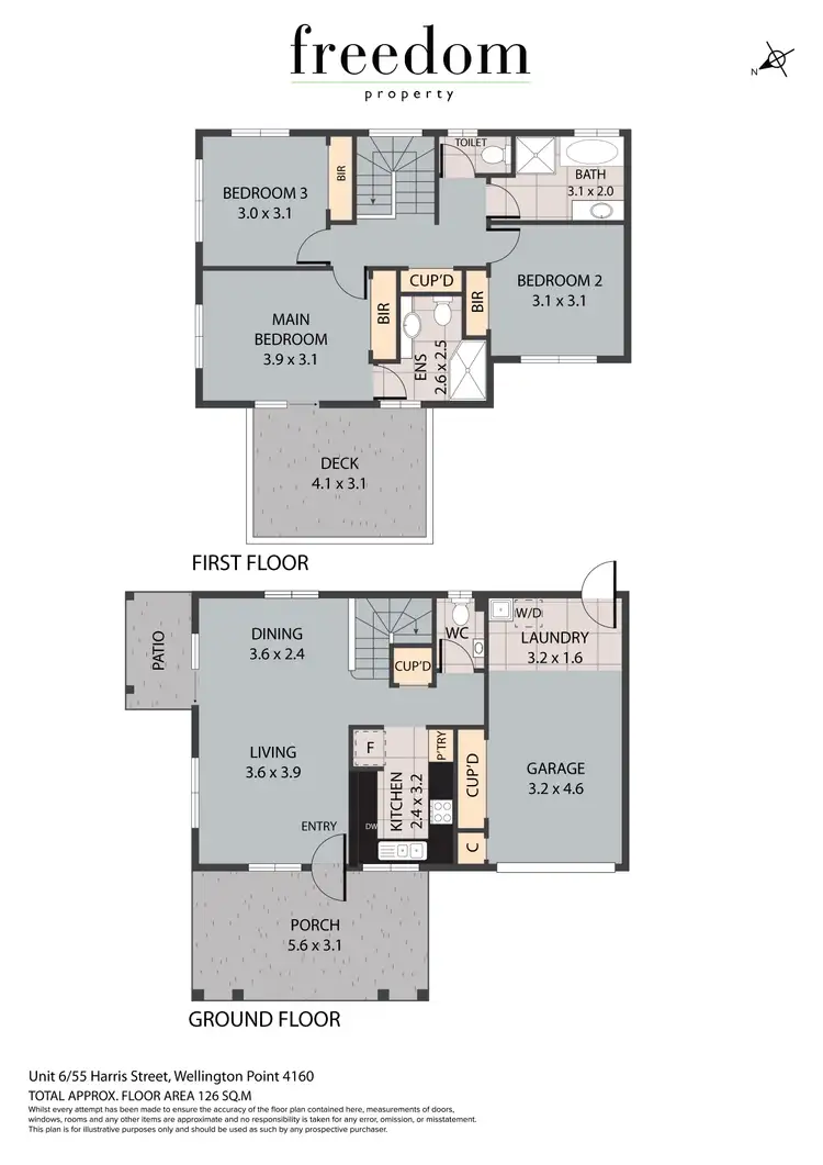 Floorplan of Homely townhouse listing, 6/55 Harris Street, Wellington Point QLD 4160