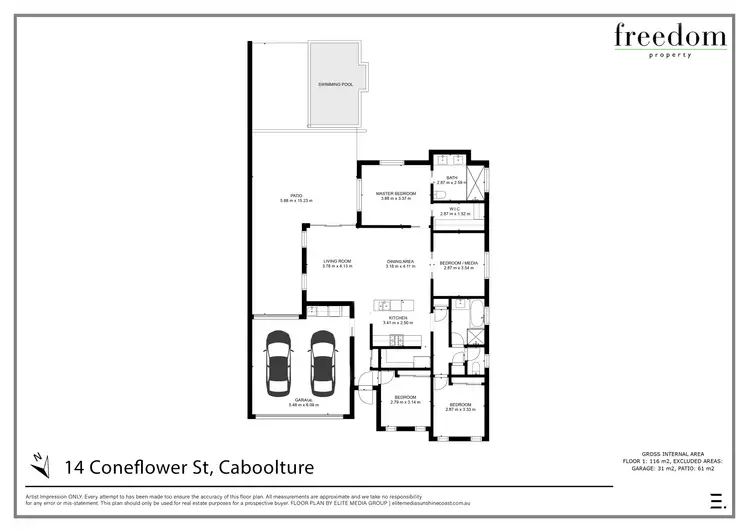 Floorplan of Homely house listing, 14 Coneflower Street, Caboolture QLD 4510
