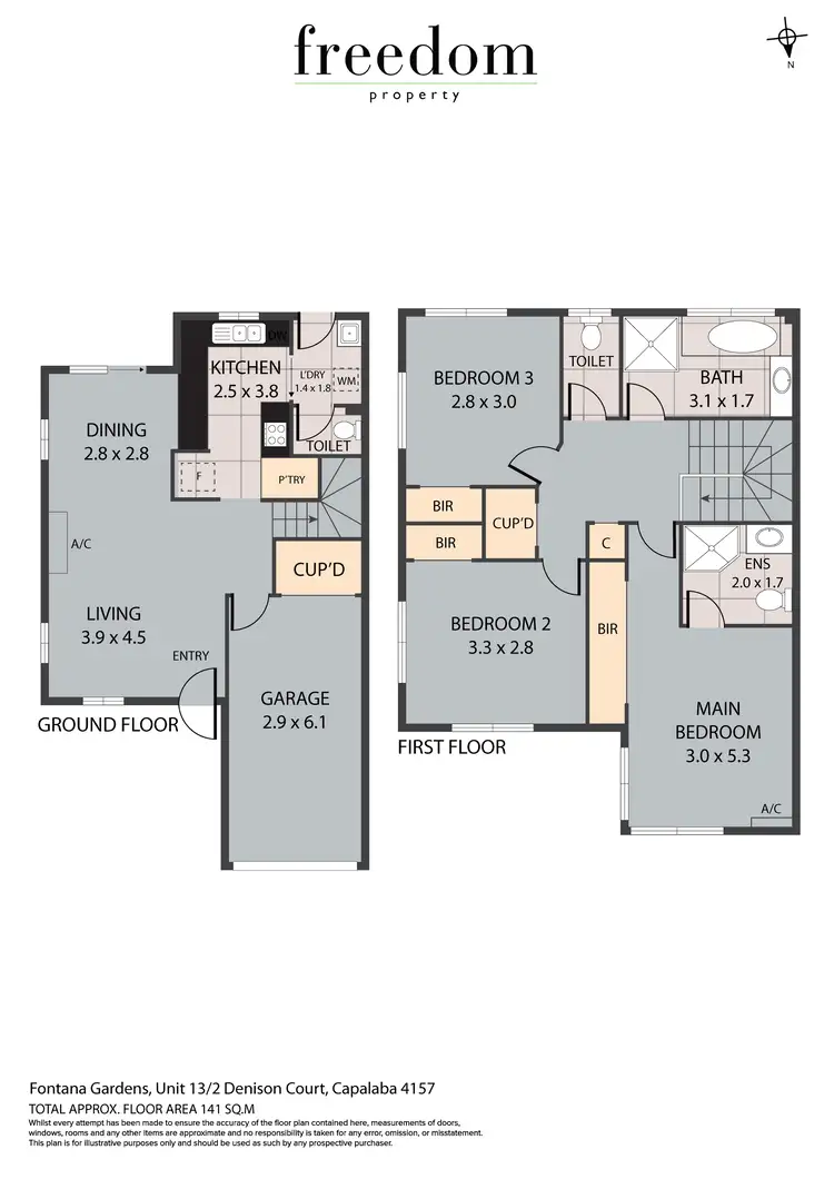 Floorplan of Homely townhouse listing, 13/2 Denison Court, Capalaba QLD 4157