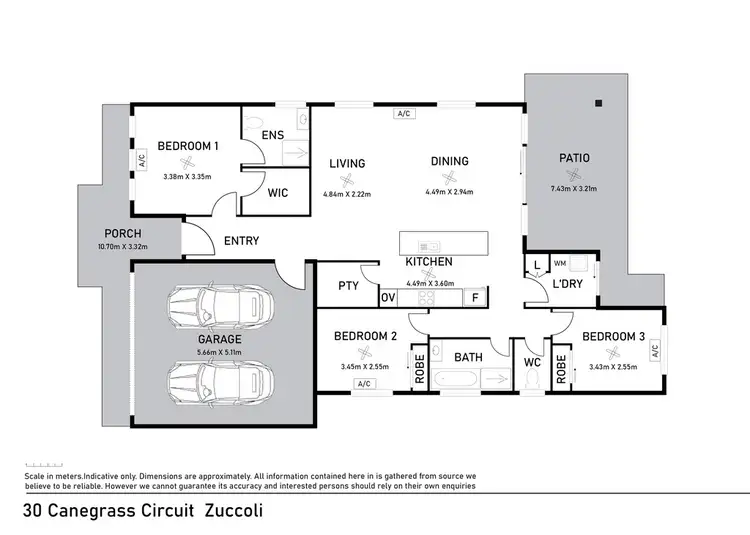 Floorplan of Homely house listing, 30 Canegrass Circuit, Zuccoli NT 832