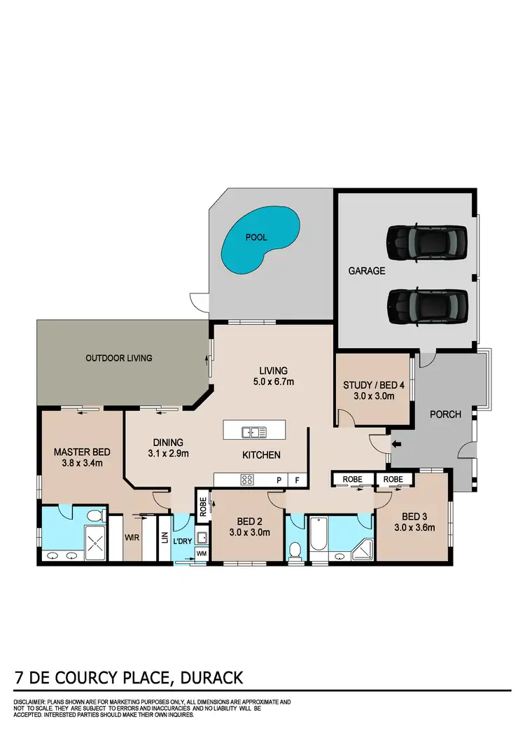 Floorplan of Homely house listing, 7 De Courcy Place, Durack NT 830