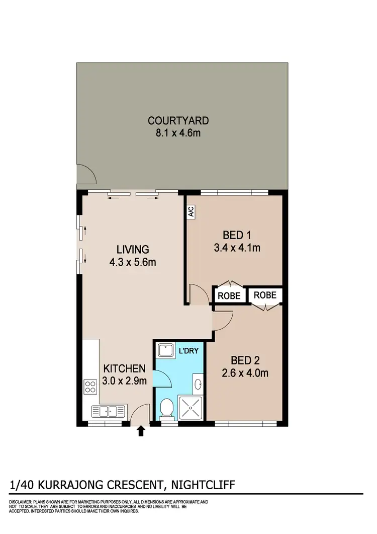 Floorplan of Homely unit listing, 1/40 Kurrajong Crescent, Nightcliff NT 810