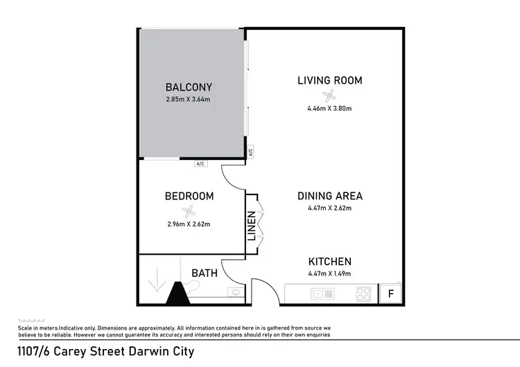 Floorplan of Homely unit listing, 1107/6 Carey Street, Darwin City NT 800