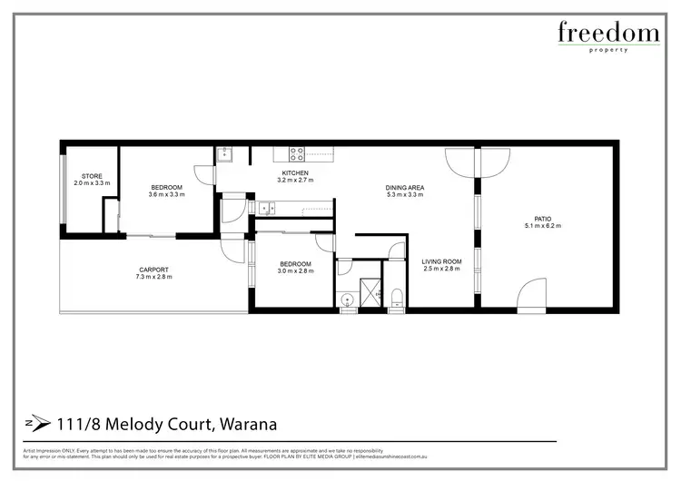 Floorplan of Homely villa listing, Unit 111/8 Melody Court, Warana QLD 4575