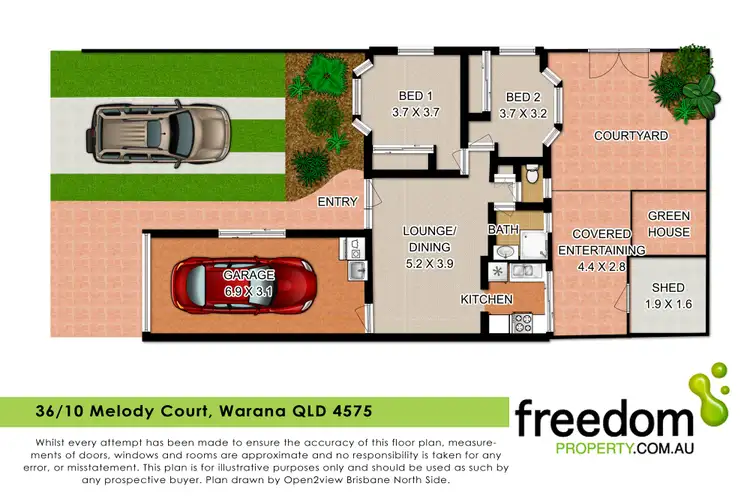 Floorplan of Homely villa listing, 36/10 Melody Court, Warana QLD 4575