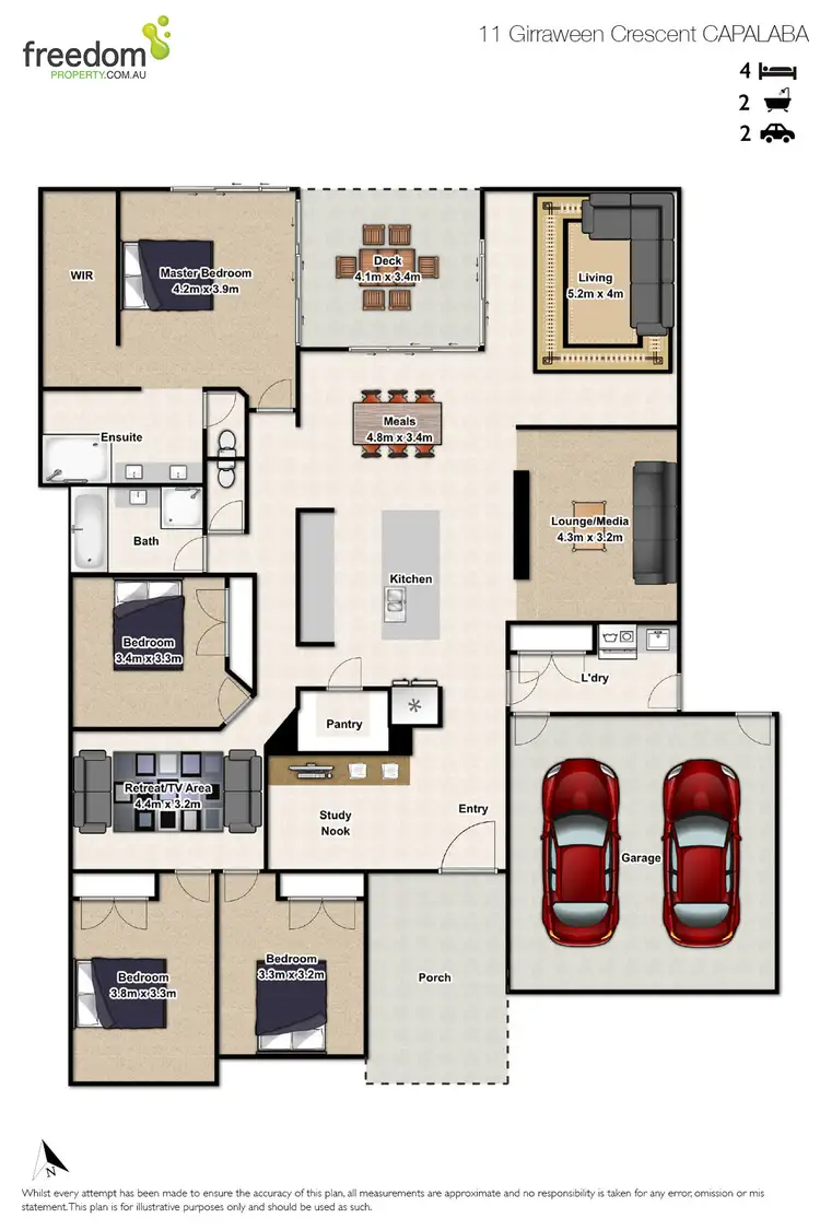 Floorplan of Homely house listing, 11 Girraween Crescent, Capalaba QLD 4157
