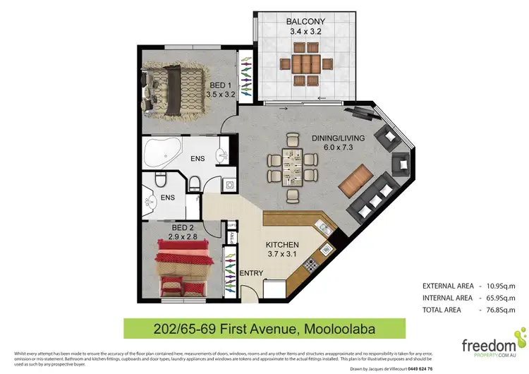 Floorplan of Homely unit listing, 202/65 - 69 First Avenue, Mooloolaba QLD 4557