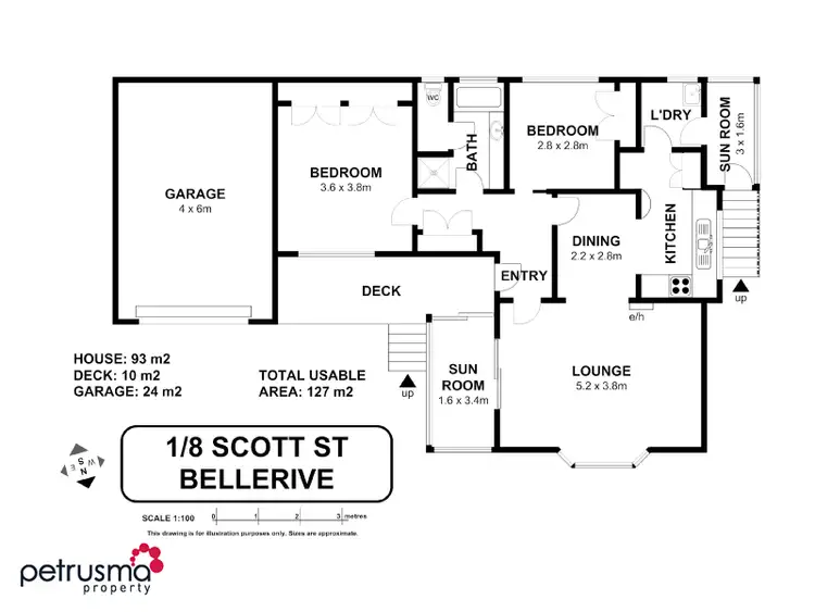 Floorplan of Homely unit listing, 1/8 Scott Street, Bellerive TAS 7018
