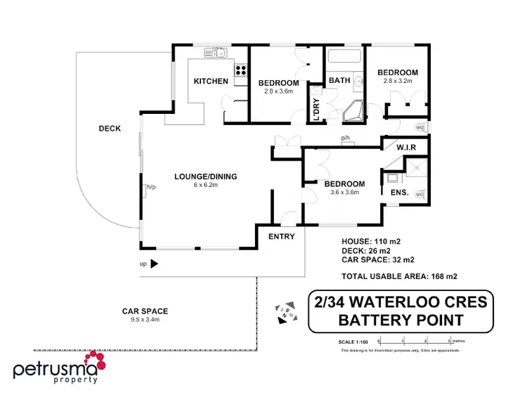Floorplan of Homely villa listing, 2/34 Waterloo Crescent, Battery Point TAS 7004