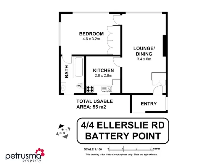 Floorplan of Homely unit listing, 4/4 Ellerslie Road, Battery Point TAS 7004