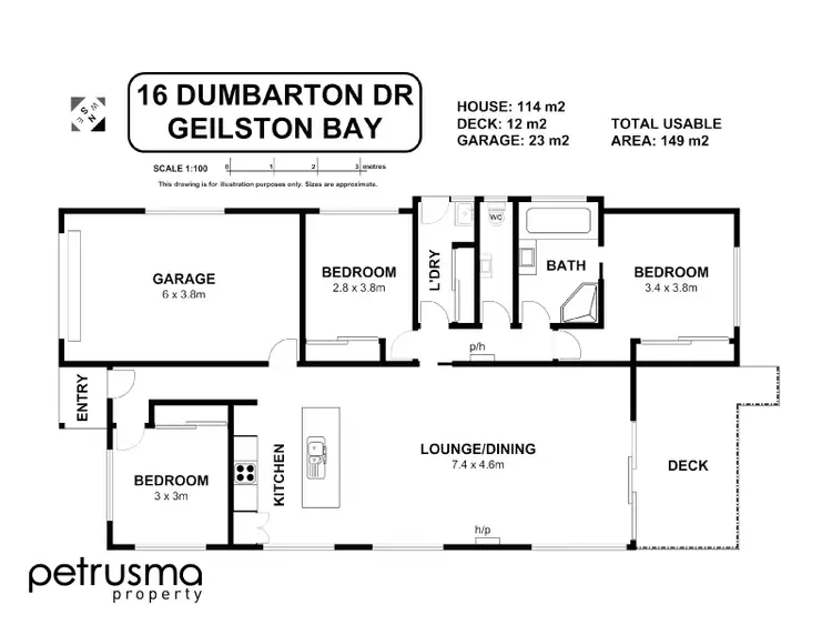 Floorplan of Homely house listing, 16 Dumbarton Drive, Geilston Bay TAS 7015