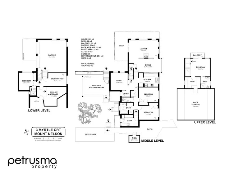 Floorplan of Homely house listing, 3 Myrtle Court, Mount Nelson TAS 7007
