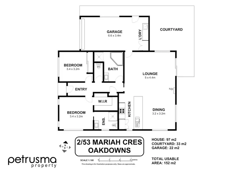 Floorplan of Homely unit listing, 2/53 Mariah Crescent, Oakdowns TAS 7019