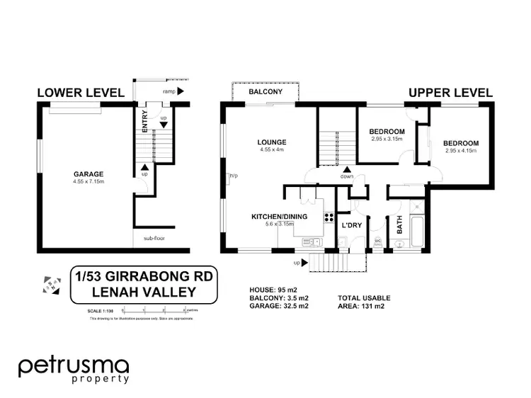 Floorplan of Homely villa listing, 1/53 Girrabong Road, Lenah Valley TAS 7008