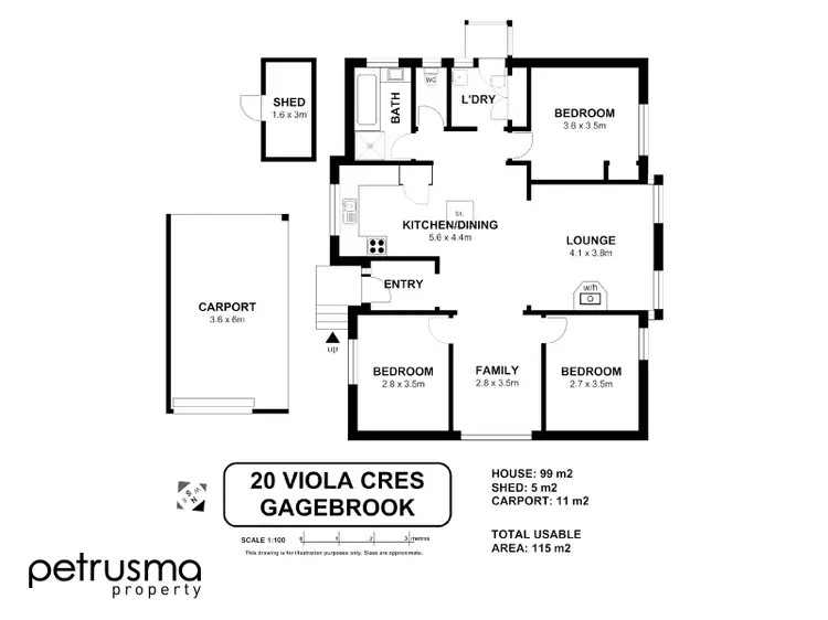 Floorplan of Homely house listing, 20 Viola Crescent, Gagebrook TAS 7030