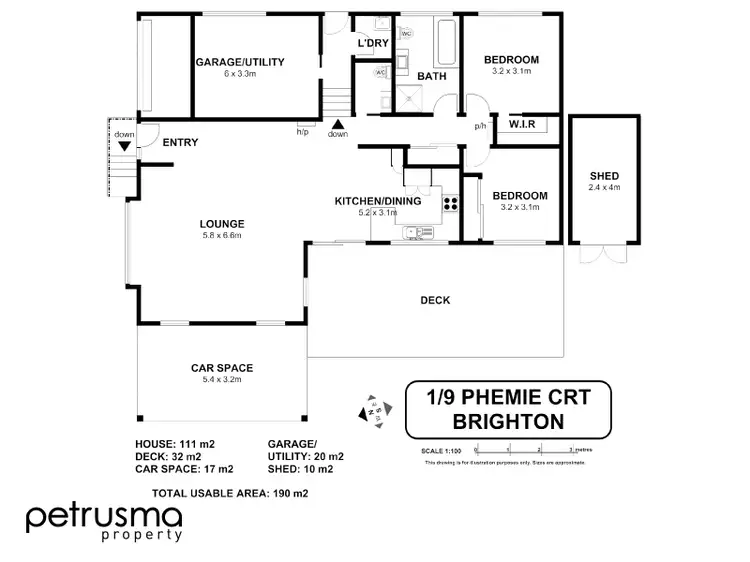 Floorplan of Homely unit listing, 1/9 Phemie Court, Brighton TAS 7030