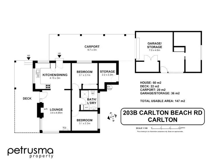 Floorplan of Homely house listing, 203B Carlton Beach Road, Carlton TAS 7173