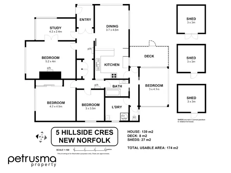 Floorplan of Homely house listing, 5 Hillside Crescent, New Norfolk TAS 7140