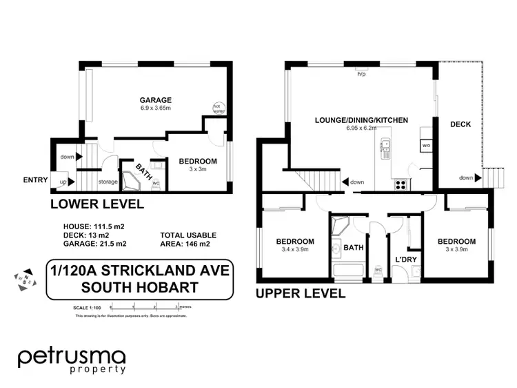 Floorplan of Homely villa listing, 1/120A Strickland Avenue, South Hobart TAS 7004