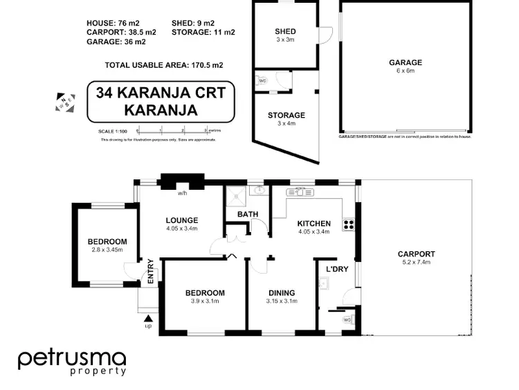 Floorplan of Homely house listing, 34 Karanja Court, Karanja TAS 7140