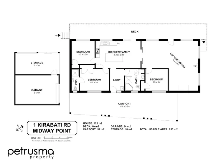 Floorplan of Homely house listing, 1 Kirabati Road, Midway Point TAS 7171
