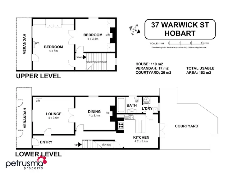 Floorplan of Homely townhouse listing, 37 Warwick Street, Hobart TAS 7000