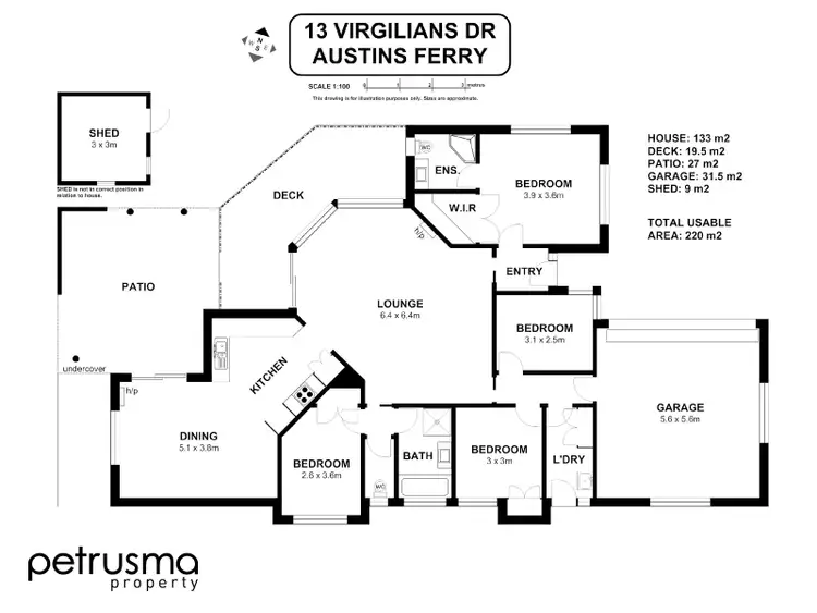Floorplan of Homely house listing, 13 Virgilians Drive, Austins Ferry TAS 7011