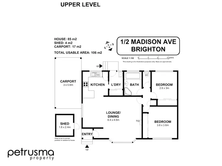 Floorplan of Homely unit listing, 1/2 Madison Ave, Brighton TAS 7030