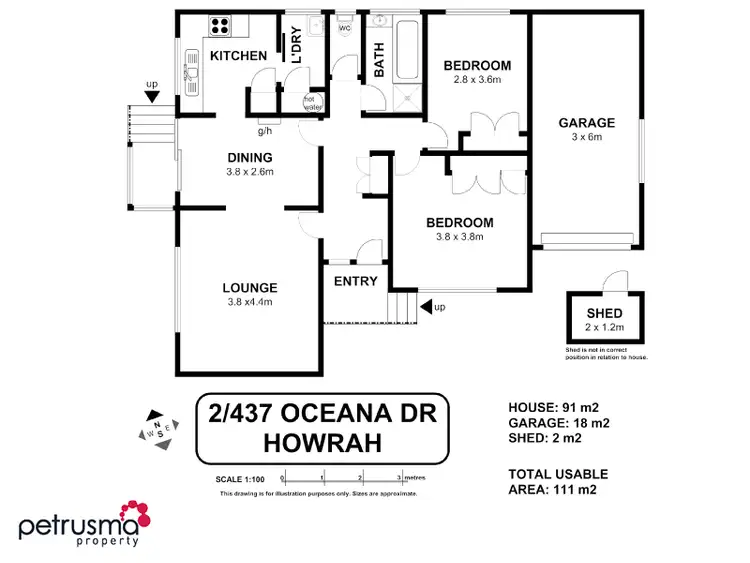 Floorplan of Homely villa listing, 2/437 Oceana Drive, Howrah TAS 7018