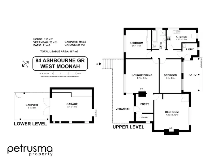 Floorplan of Homely house listing, 84 Ashbourne Grove, West Moonah TAS 7009