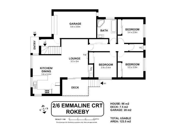 Floorplan of Homely unit listing, 1 and 2/6 Emmaline Court, Rokeby TAS 7019