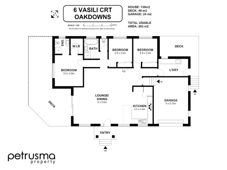 Floorplan of Homely house listing, 6 Vasili Court, Oakdowns TAS 7019