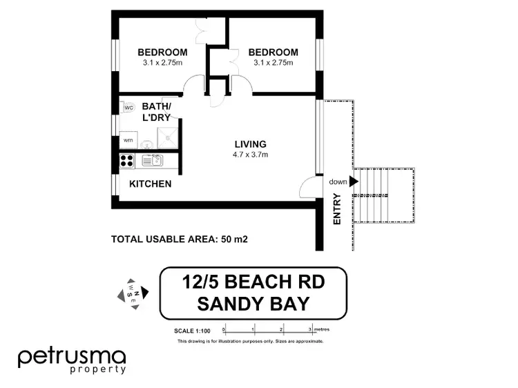 Floorplan of Homely apartment listing, 12/5 Beach Road, Sandy Bay TAS 7005